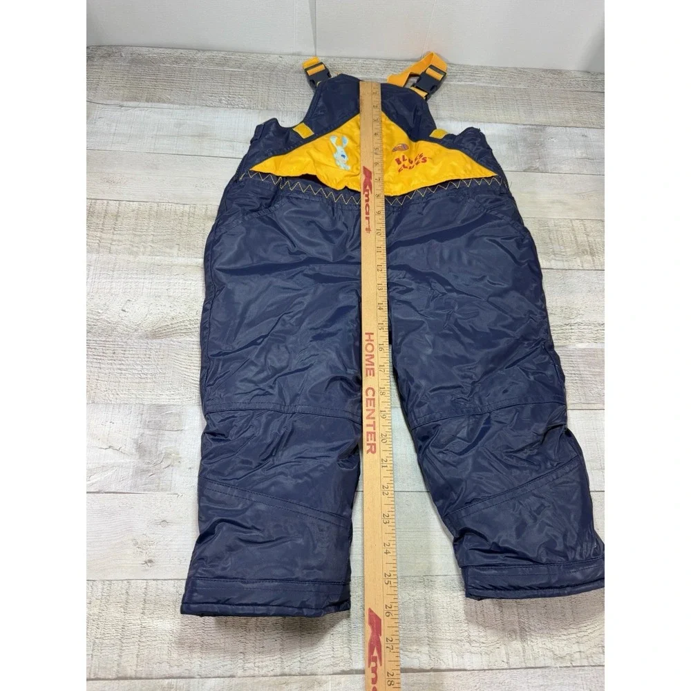 Blue's Clues Toddler Y2K Snow Bib Overalls 3T Navy Yellow Winter Ski Snow Pants